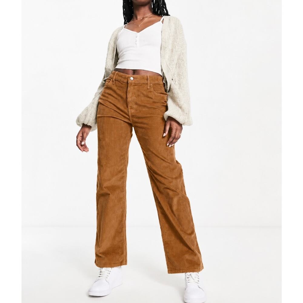 Hollister Corduroy High-Rise Dad Pants Tan Women's Size 30